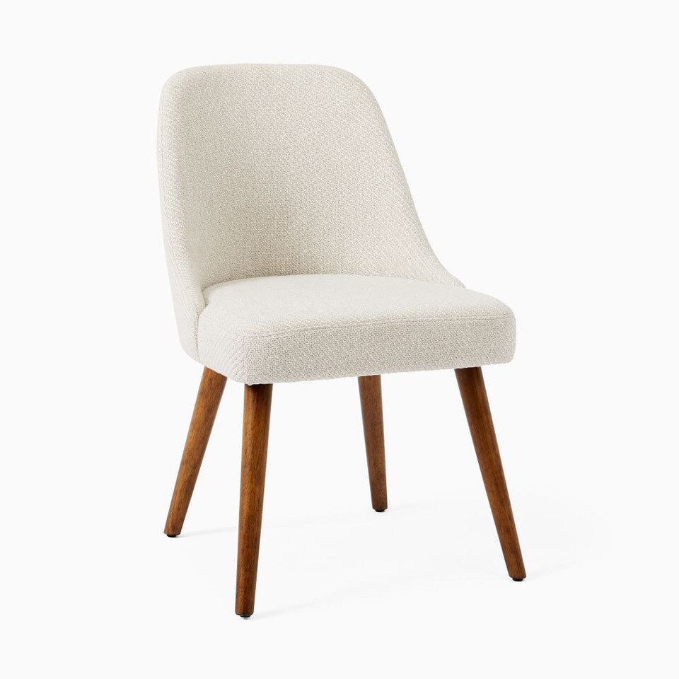 MidCentury Upholstered Dining Chair Wood Legs West Elm UK